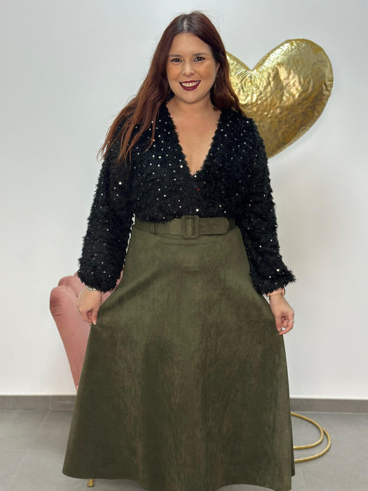 Falda antelina verde militar