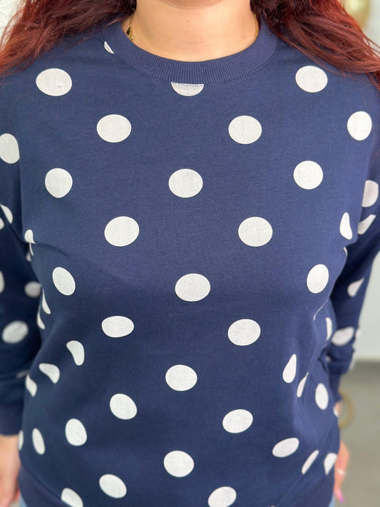 Sudadera Lunares azul marino