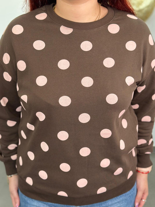 Sudadera Lunares marrón
