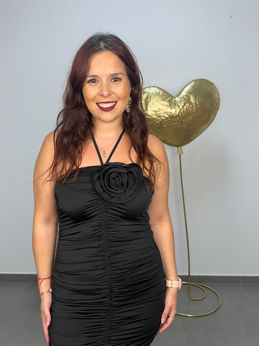 Vestido Flor negro