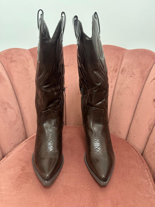 Botas cowboy marrón chocolate