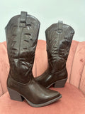 Botas cowboy marrón chocolate