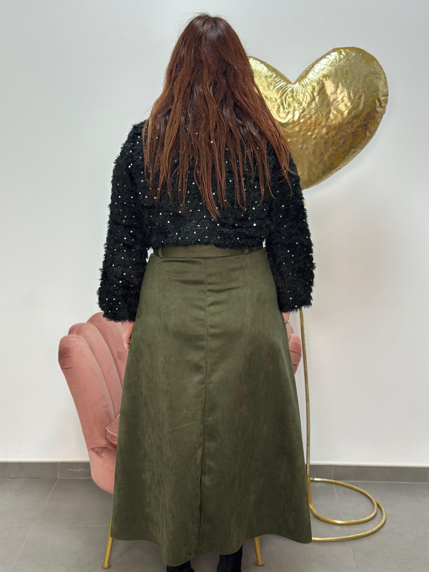 Falda antelina verde militar