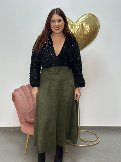 Falda antelina verde militar