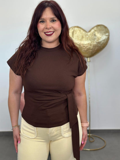 Camiseta Nudo marrón chocolate