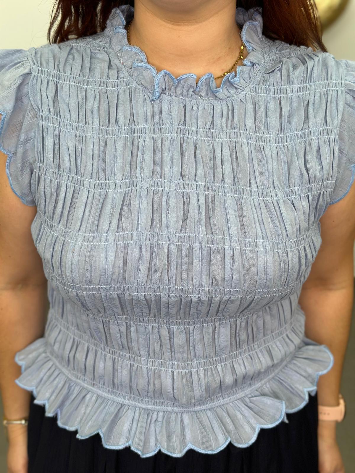 Top Mía celeste