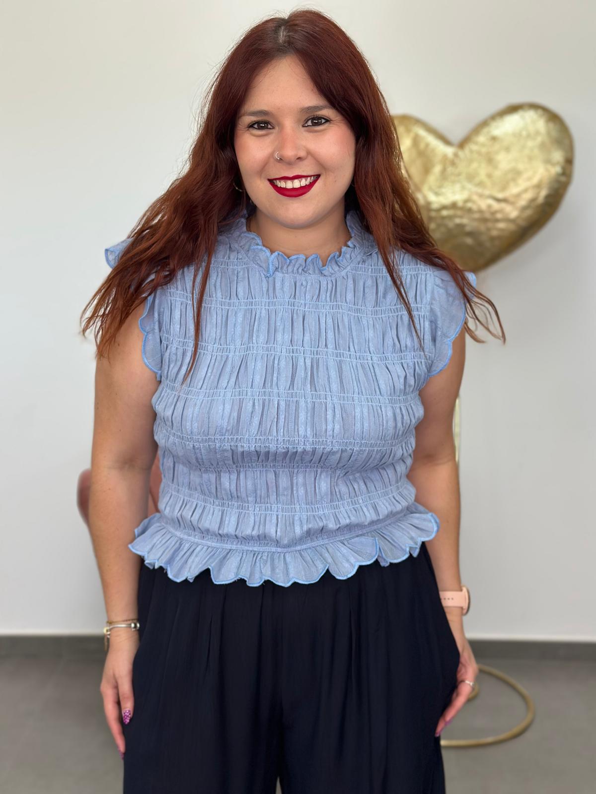 Top Mía celeste