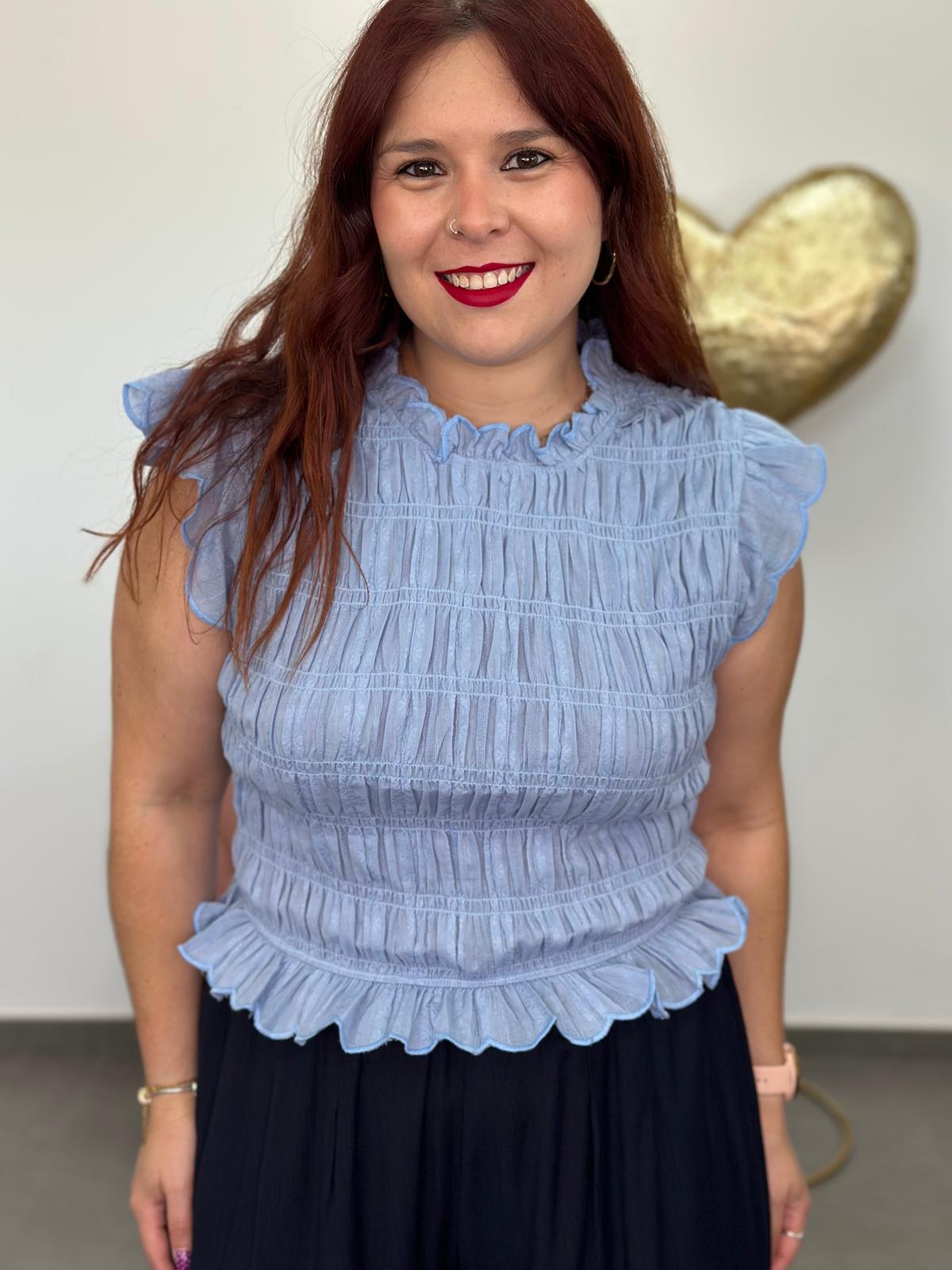Top Mía celeste