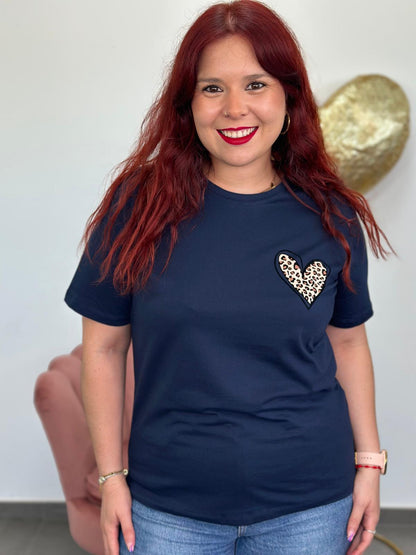Camiseta Corazón azul marino