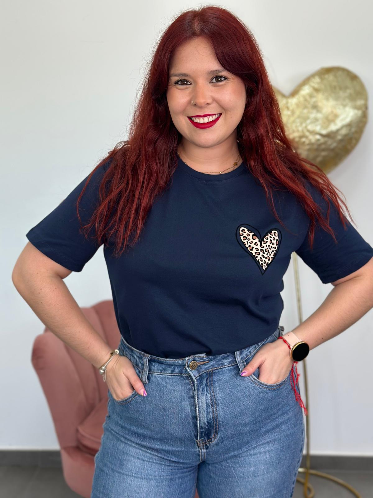 Camiseta Corazón azul marino