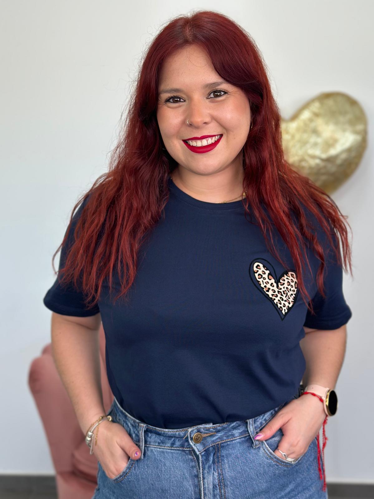 Camiseta Corazón azul marino