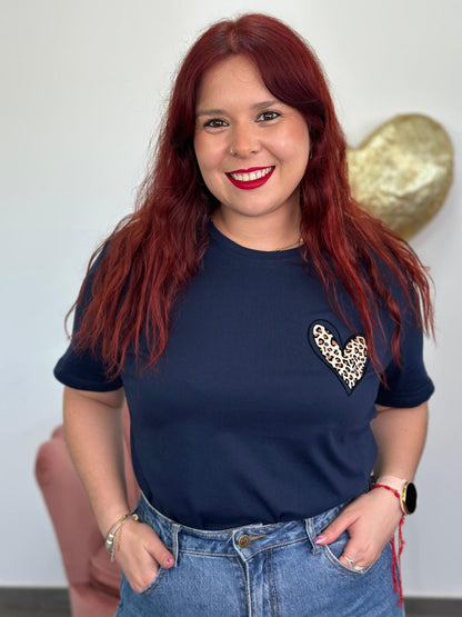 Camiseta Corazón azul marino