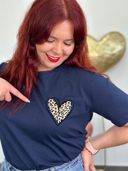 Camiseta Corazón azul marino