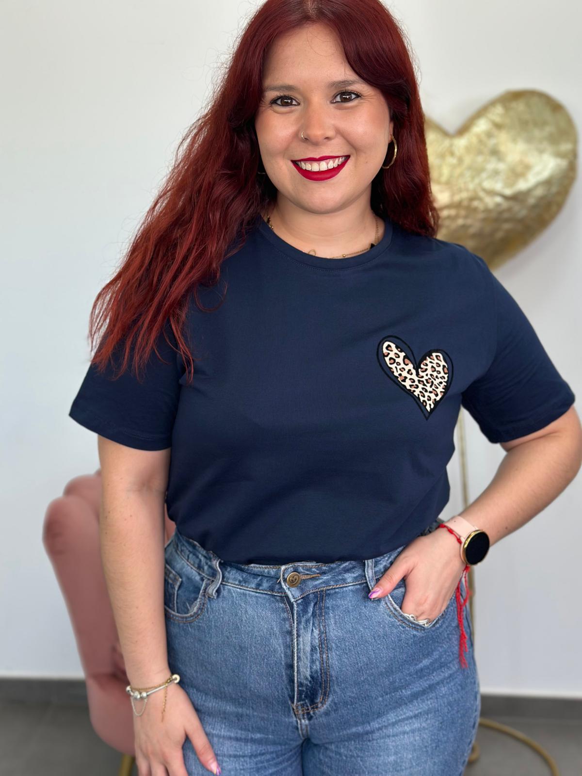 Camiseta Corazón azul marino
