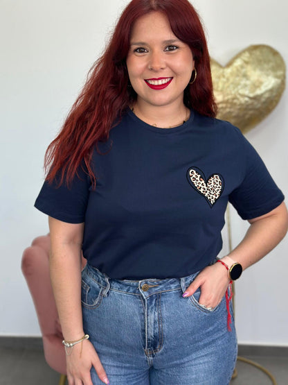 Camiseta Corazón azul marino