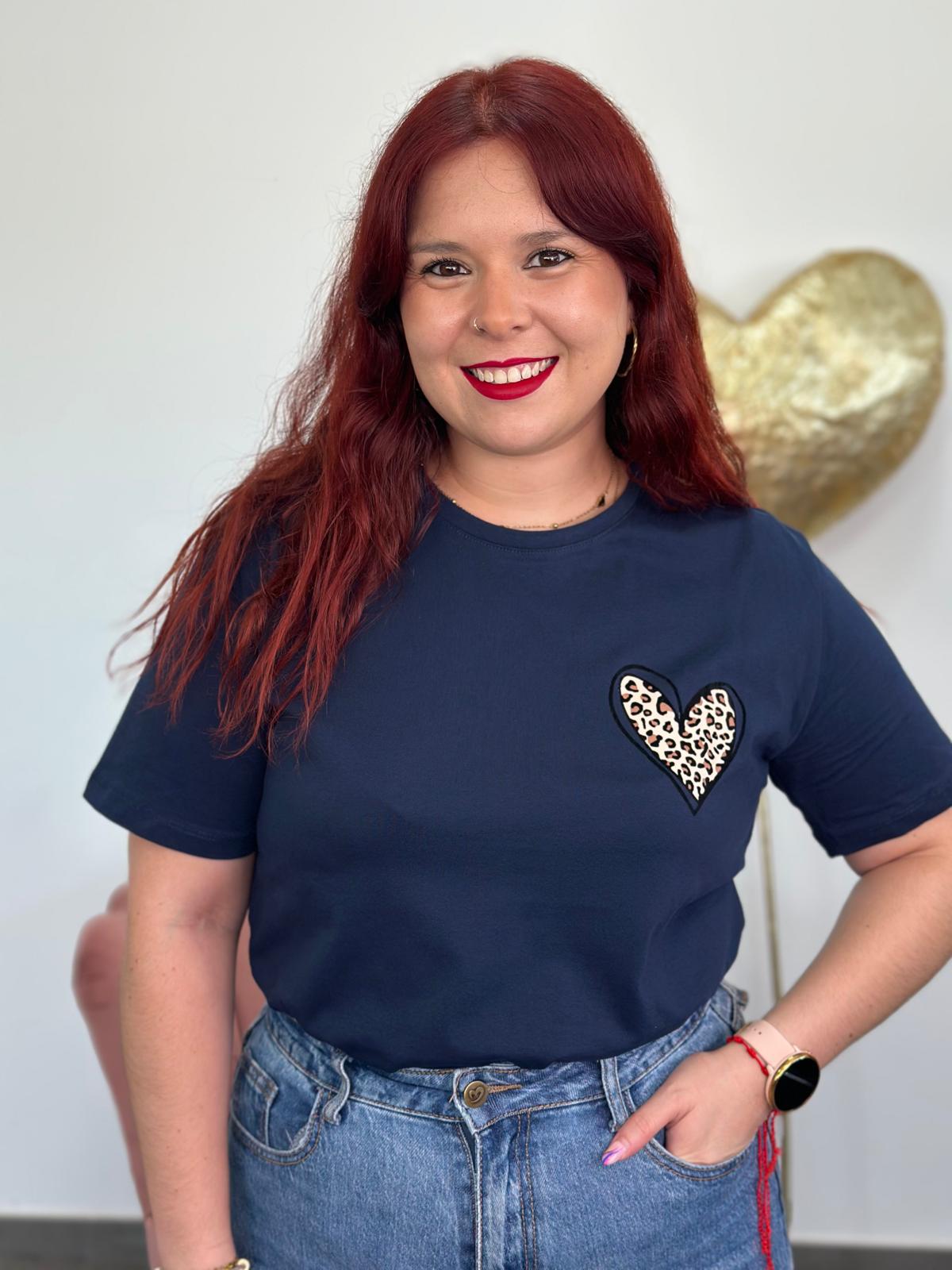 Camiseta Corazón azul marino