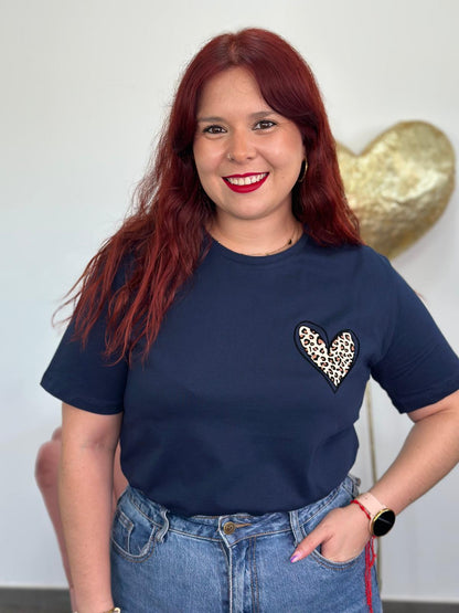 Camiseta Corazón azul marino