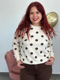 Sudadera Lunares blanco roto