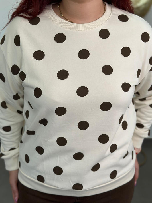 Sudadera Lunares blanco roto