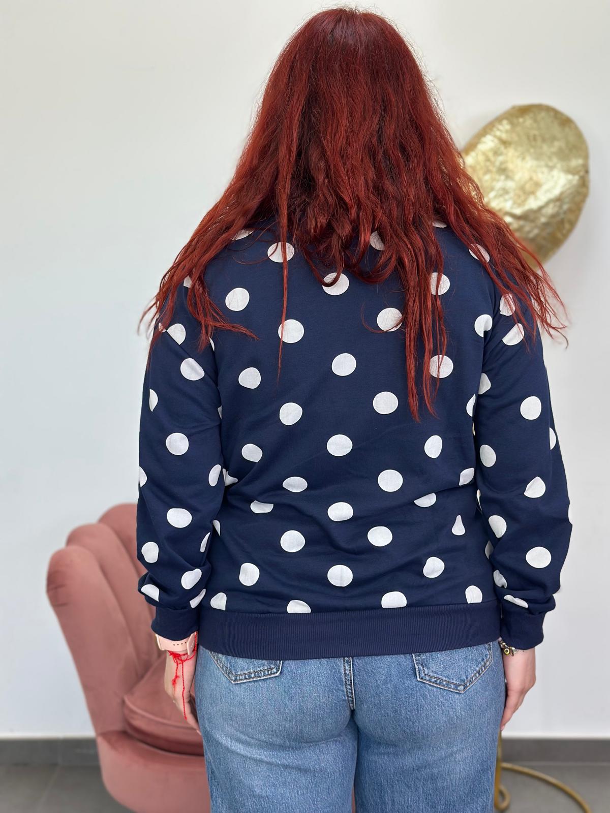 Sudadera Lunares azul marino