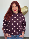 Sudadera Lunares berenjena