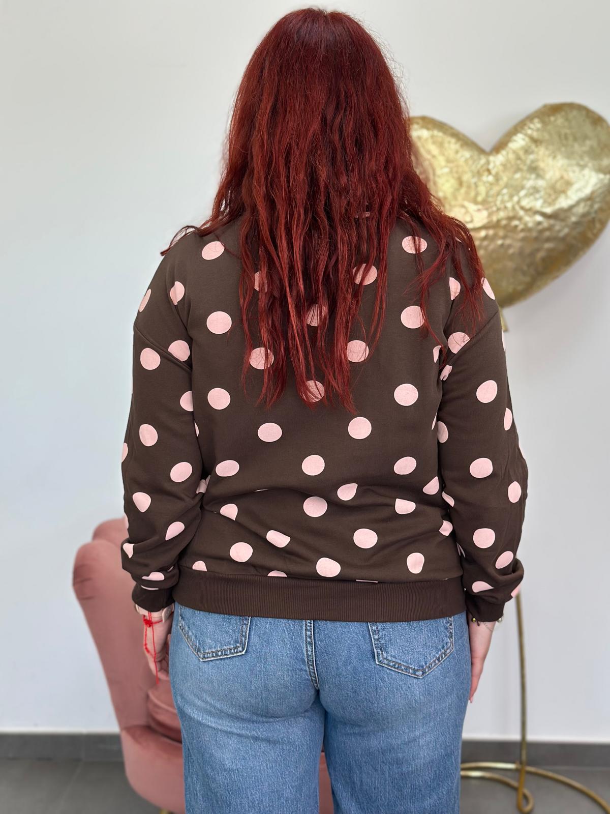 Sudadera Lunares marrón