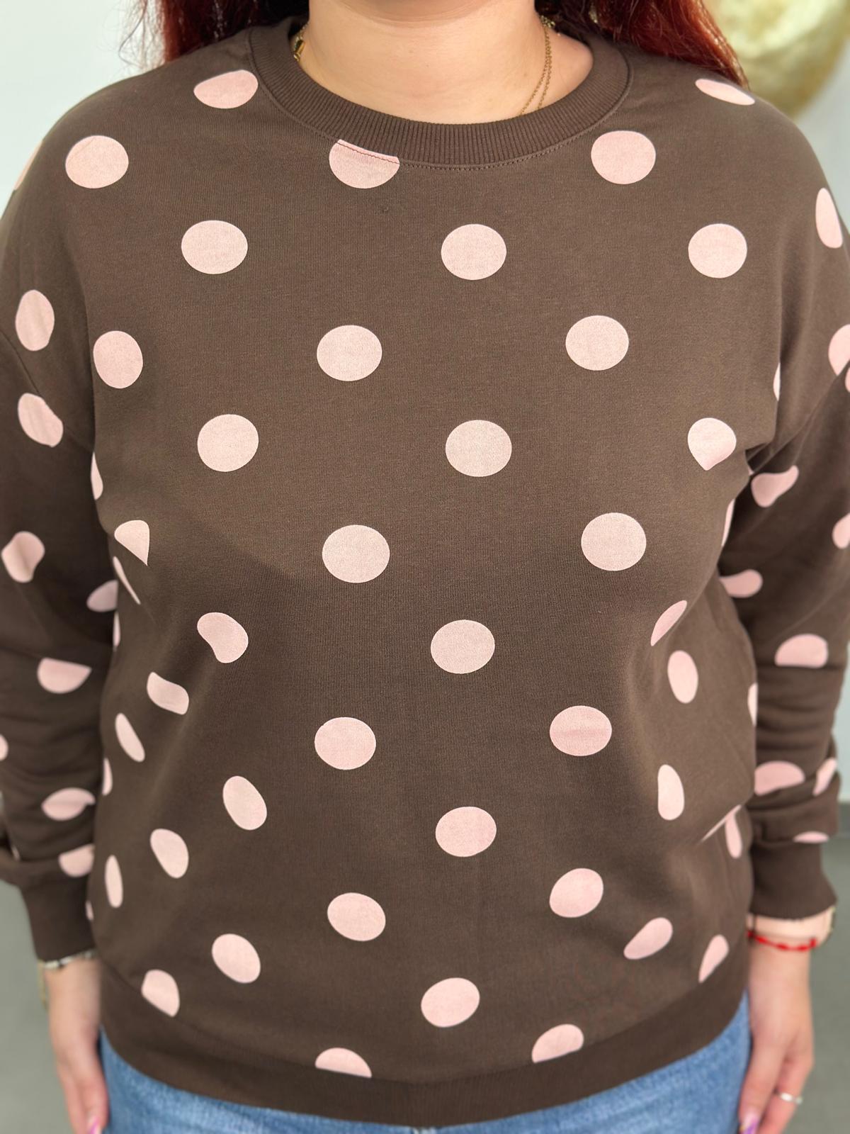 Sudadera Lunares marrón