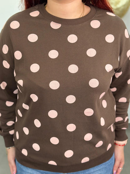 Sudadera Lunares marrón