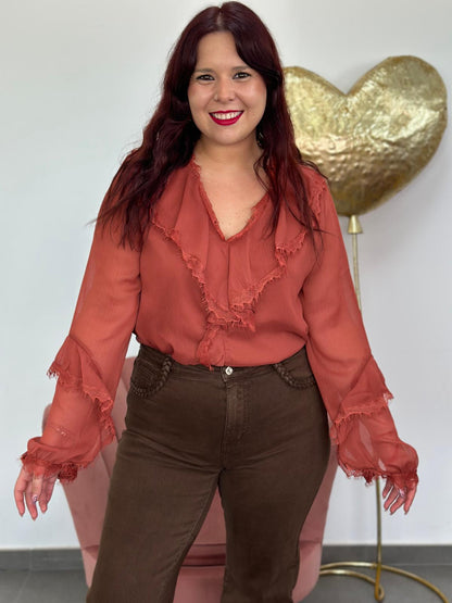 Blusa Odisea terracota
