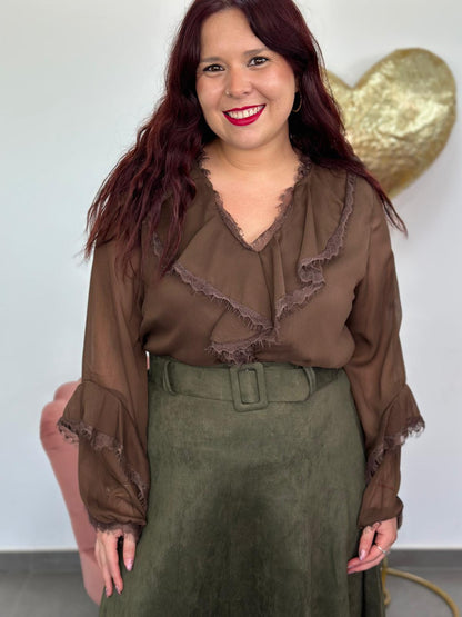 Blusa Odisea marrón chocolate