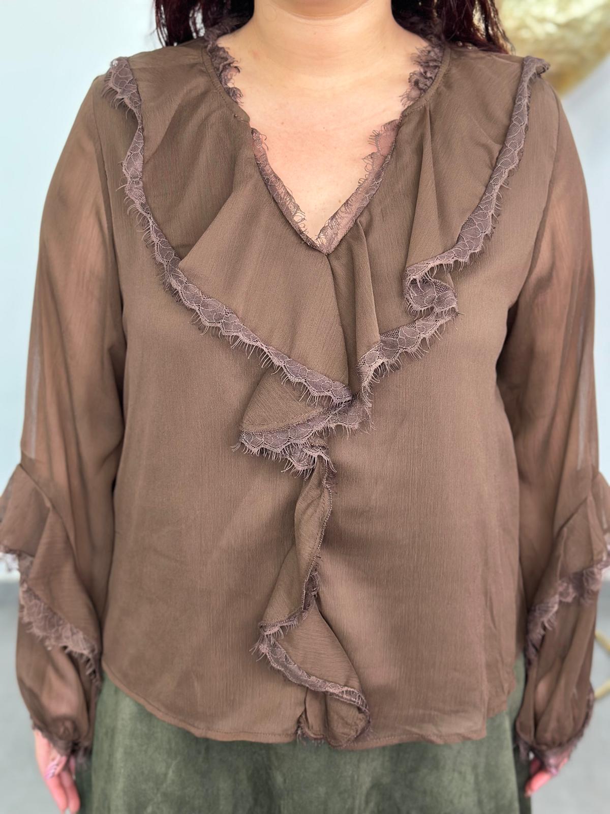Blusa Odisea marrón chocolate