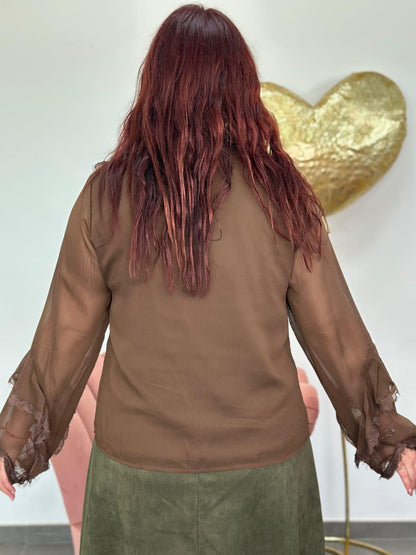 Blusa Odisea marrón chocolate