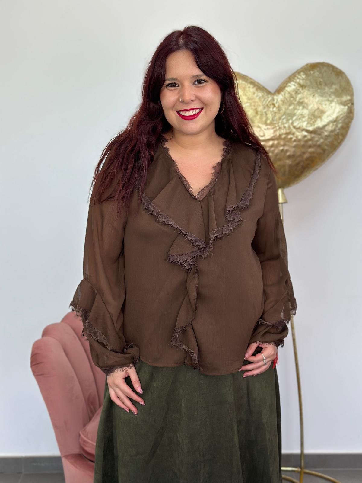Blusa Odisea marrón chocolate