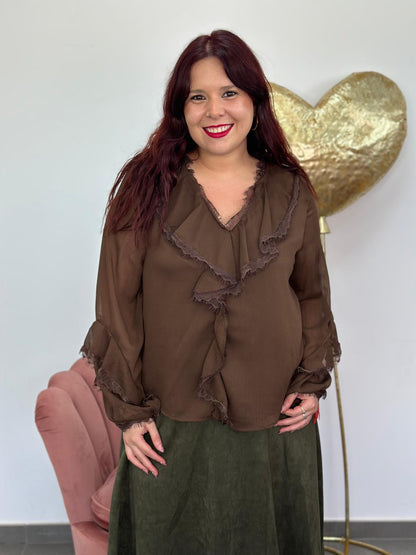 Blusa Odisea marrón chocolate