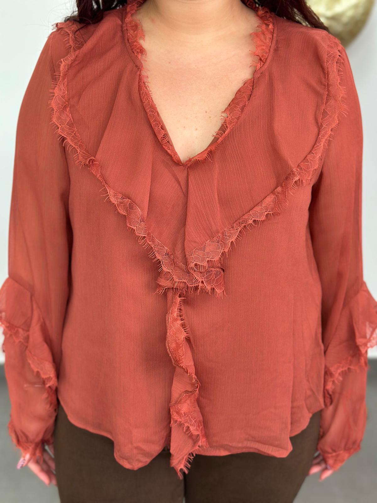 Blusa Odisea terracota