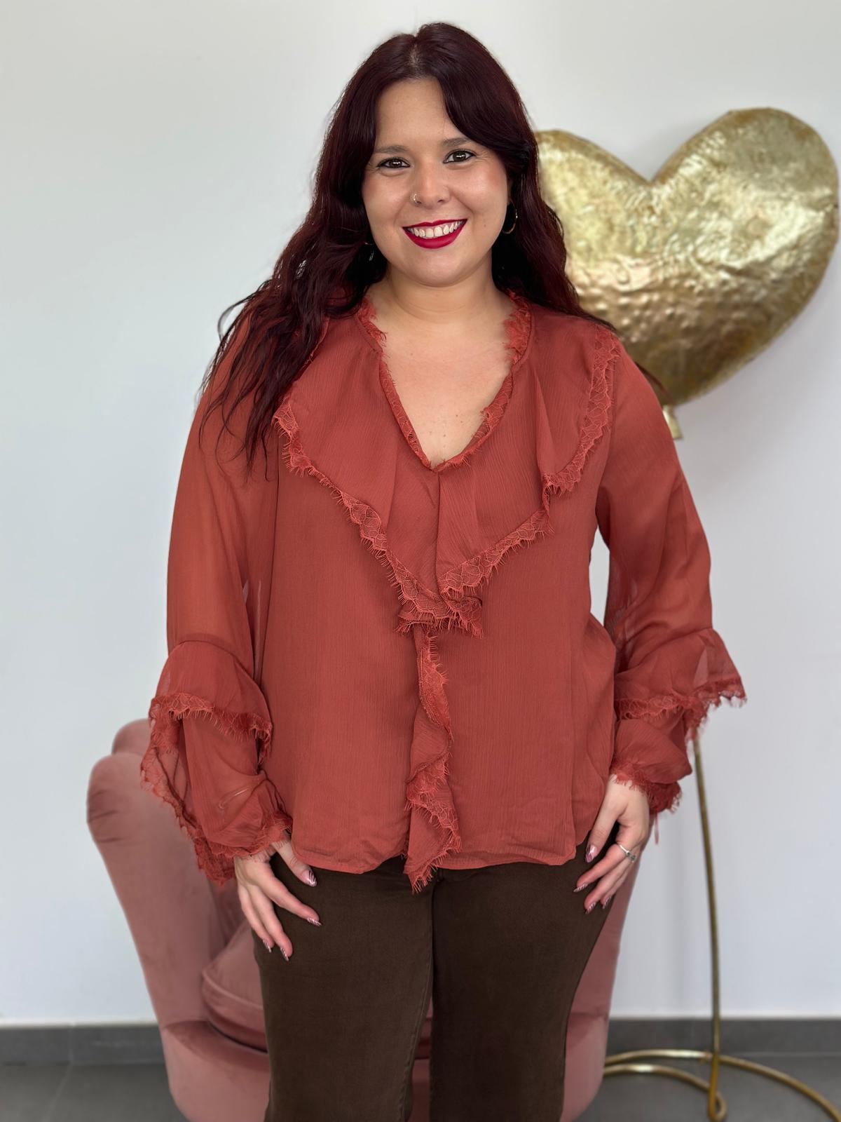 Blusa Odisea terracota