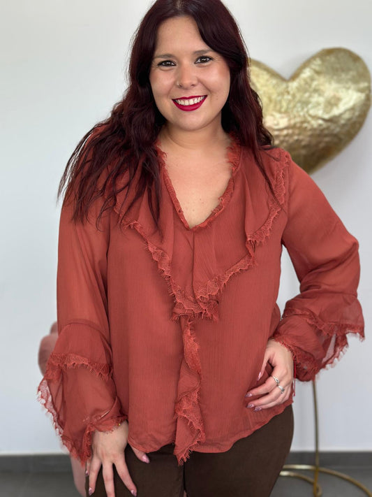 Blusa Odisea terracota