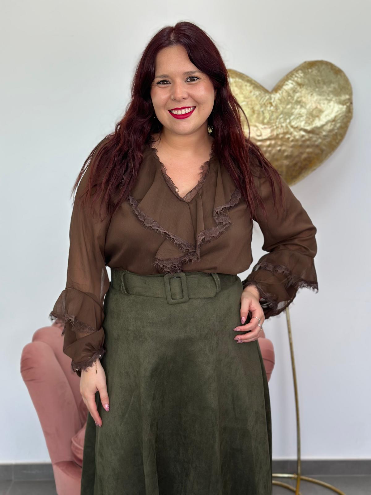 Blusa Odisea marrón chocolate