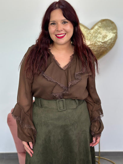 Blusa Odisea marrón chocolate