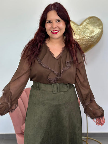 Blusa Odisea marrón chocolate