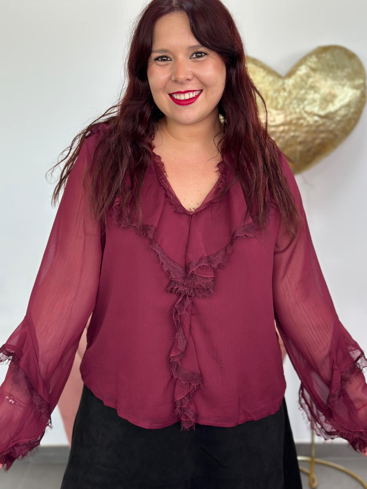 Blusa Odisea burdeos
