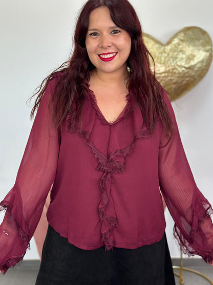 Blusa Odisea burdeos