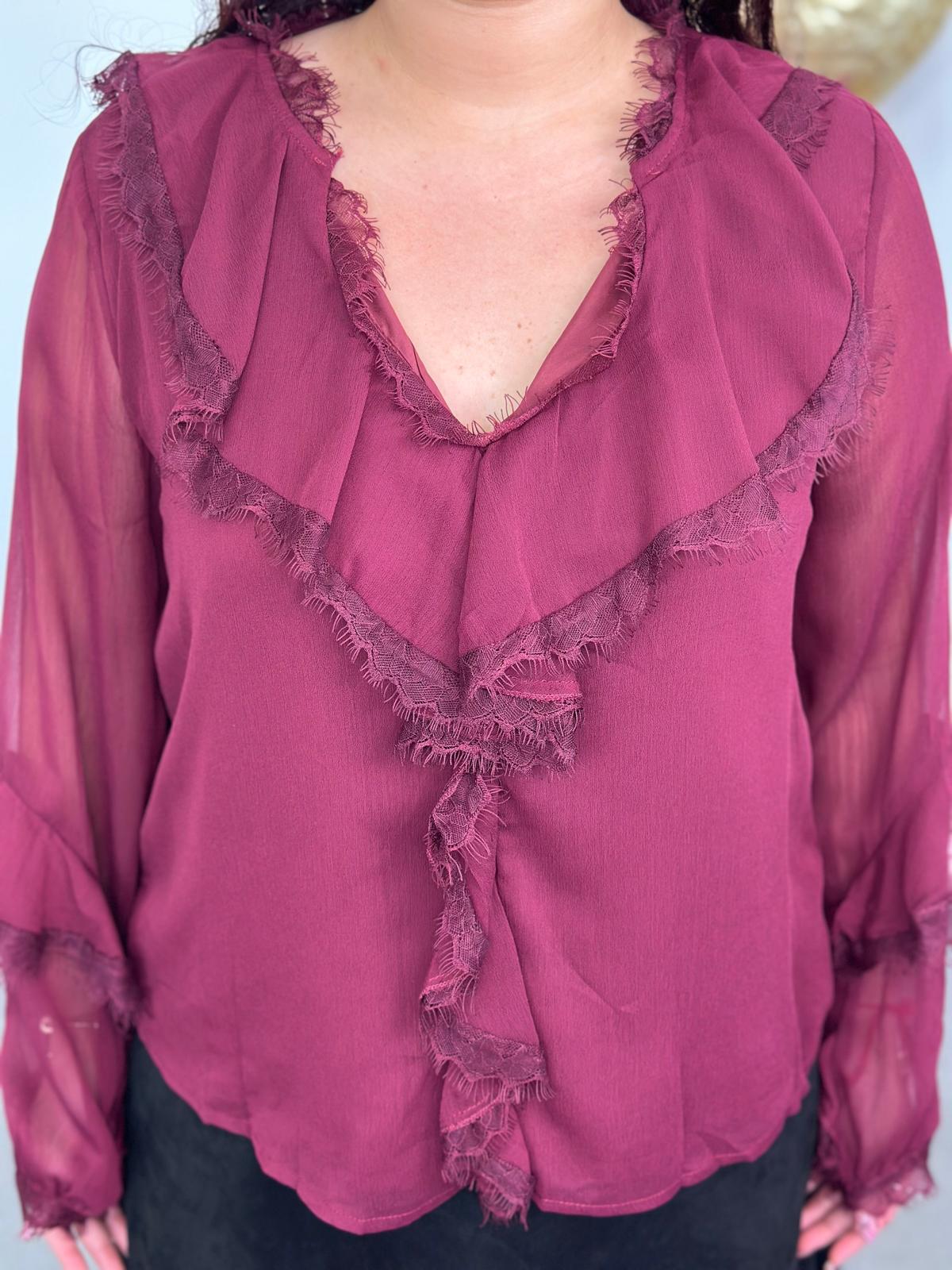 Blusa Odisea burdeos