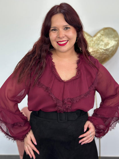 Blusa Odisea burdeos