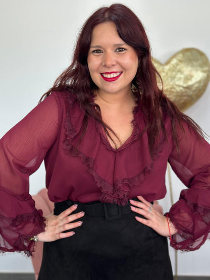 Blusa Odisea burdeos