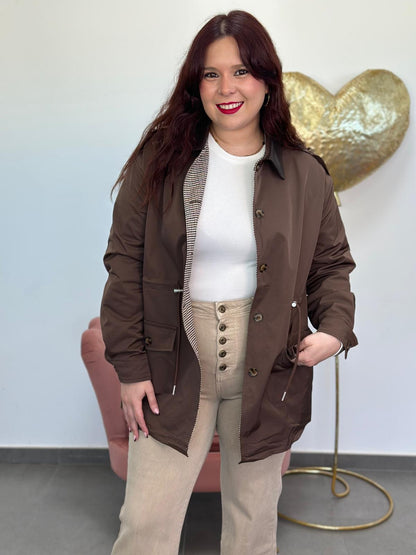 Chaqueta Reversible Londres marrón chocolate