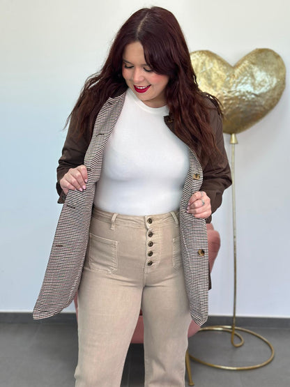 Chaqueta Reversible Londres marrón chocolate