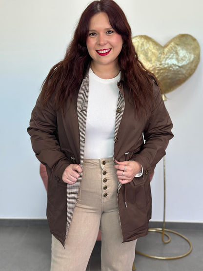 Chaqueta Reversible Londres marrón chocolate