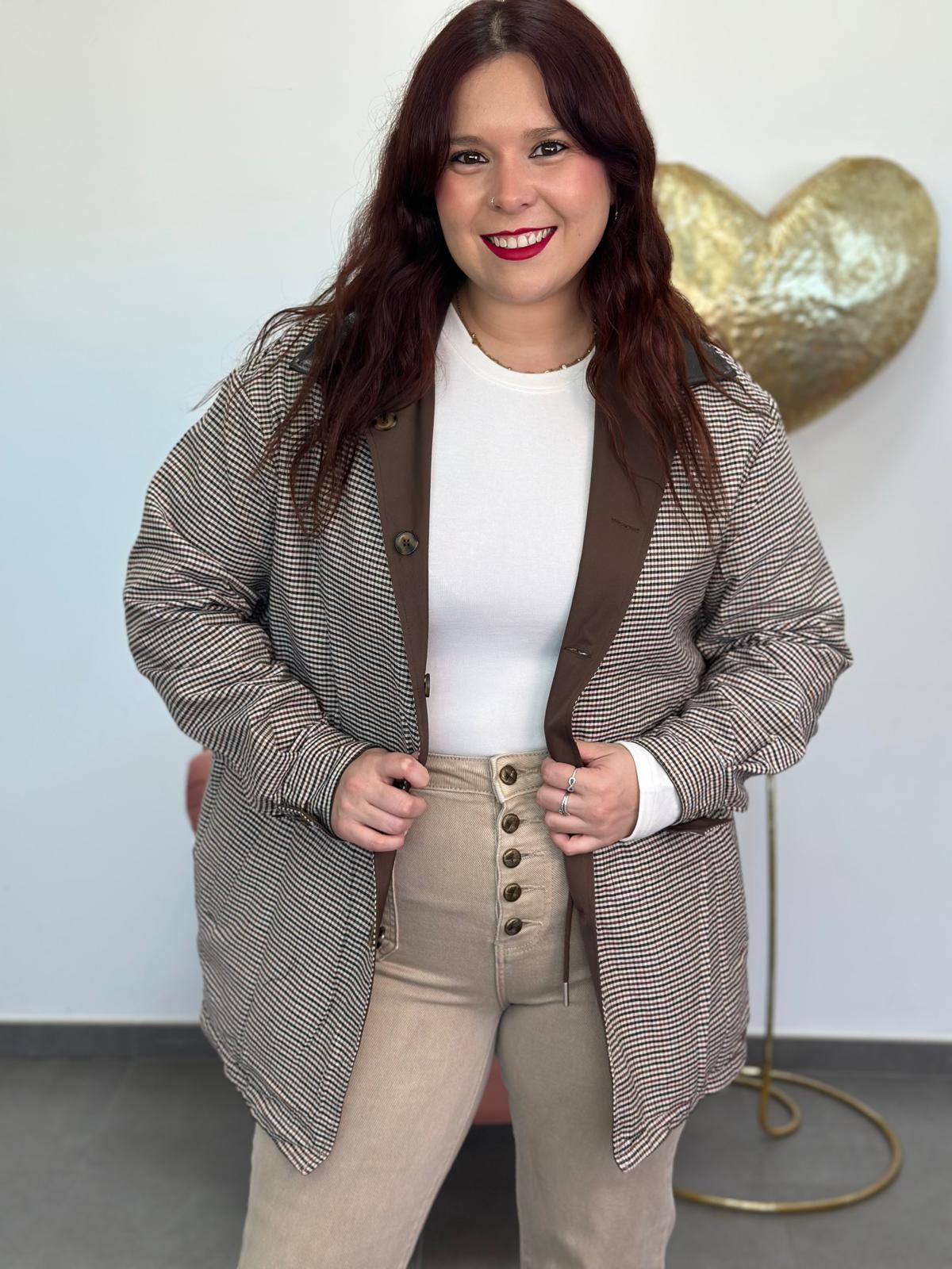 Chaqueta Reversible Londres marrón chocolate