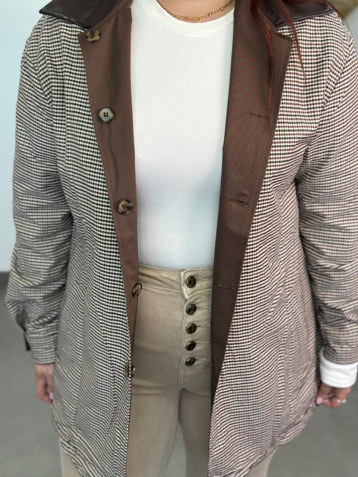 Chaqueta Reversible Londres marrón chocolate